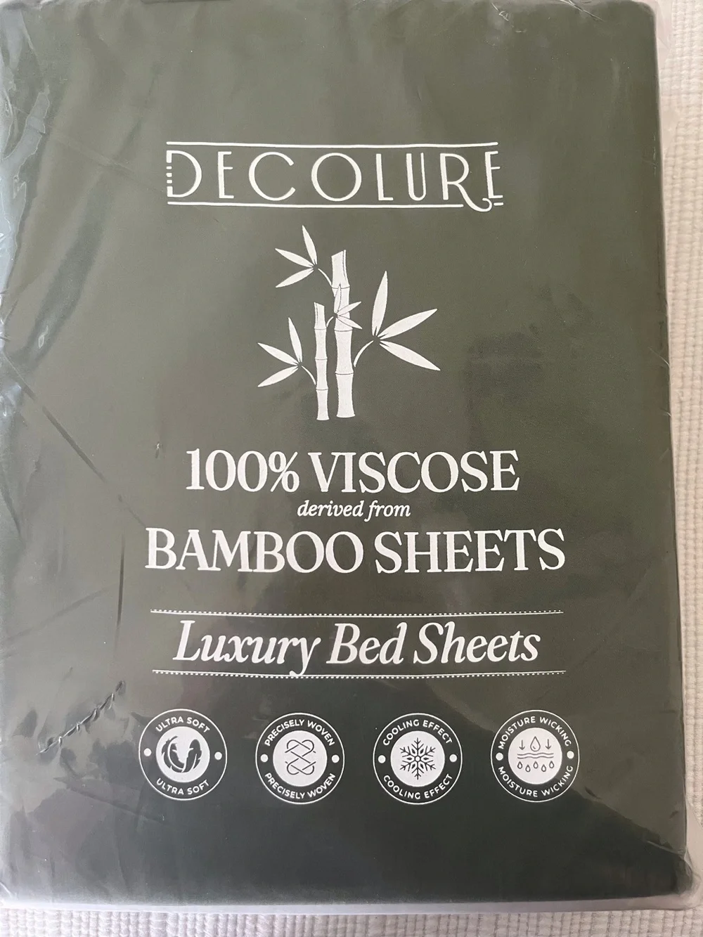 Decolure Luxury Bamboo King Bed Sheet Set - Olive Green